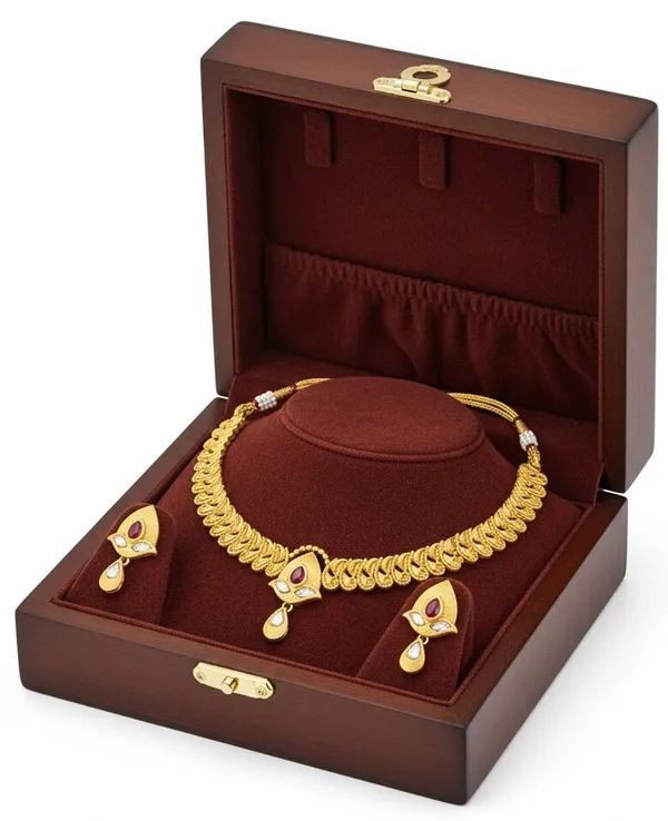 Gold_Golden_Bloom_Necklace_Set_For_Women